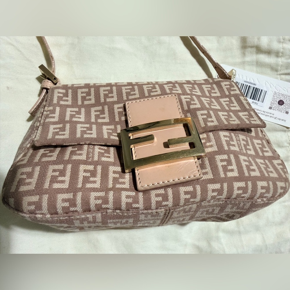 Fendi Zucchino Mini Mamma Baguette Bag GHW